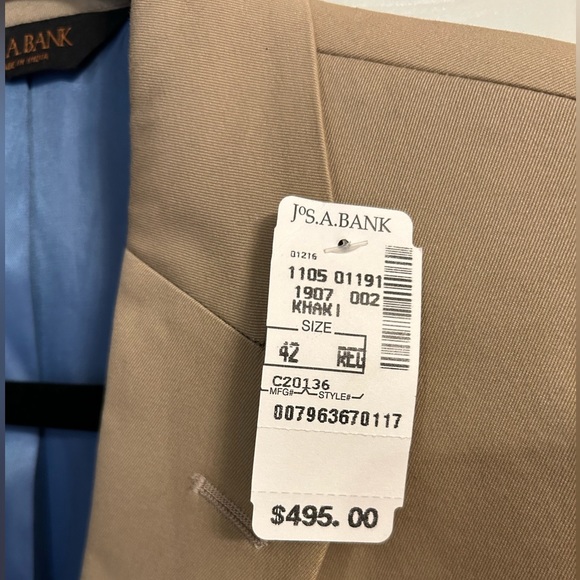 NWT Jos. A. Bank Suit Jacket Blazer, Khaki - Picture 6 of 6